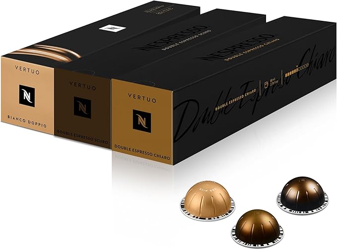 Capsules de café Nespresso Vertuo, assortiment de 30 expressos