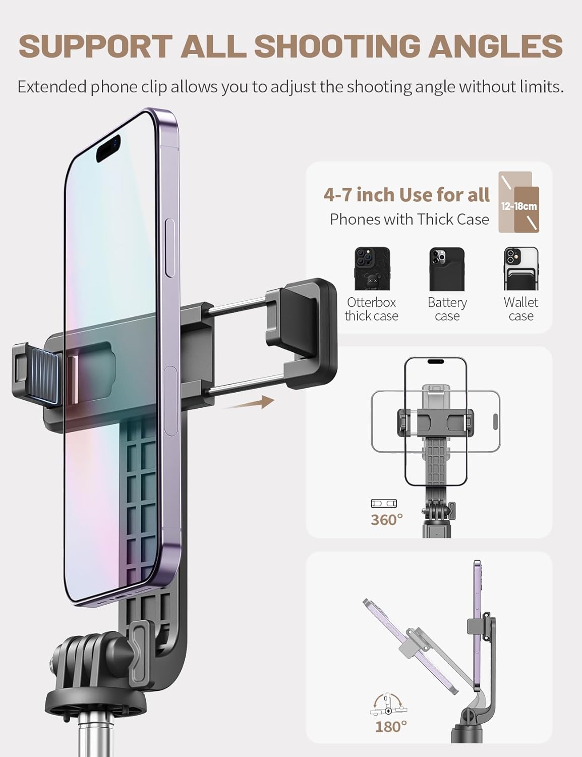 Anxre Selfie stick with reinforced Tripod - 50" | ANXST01