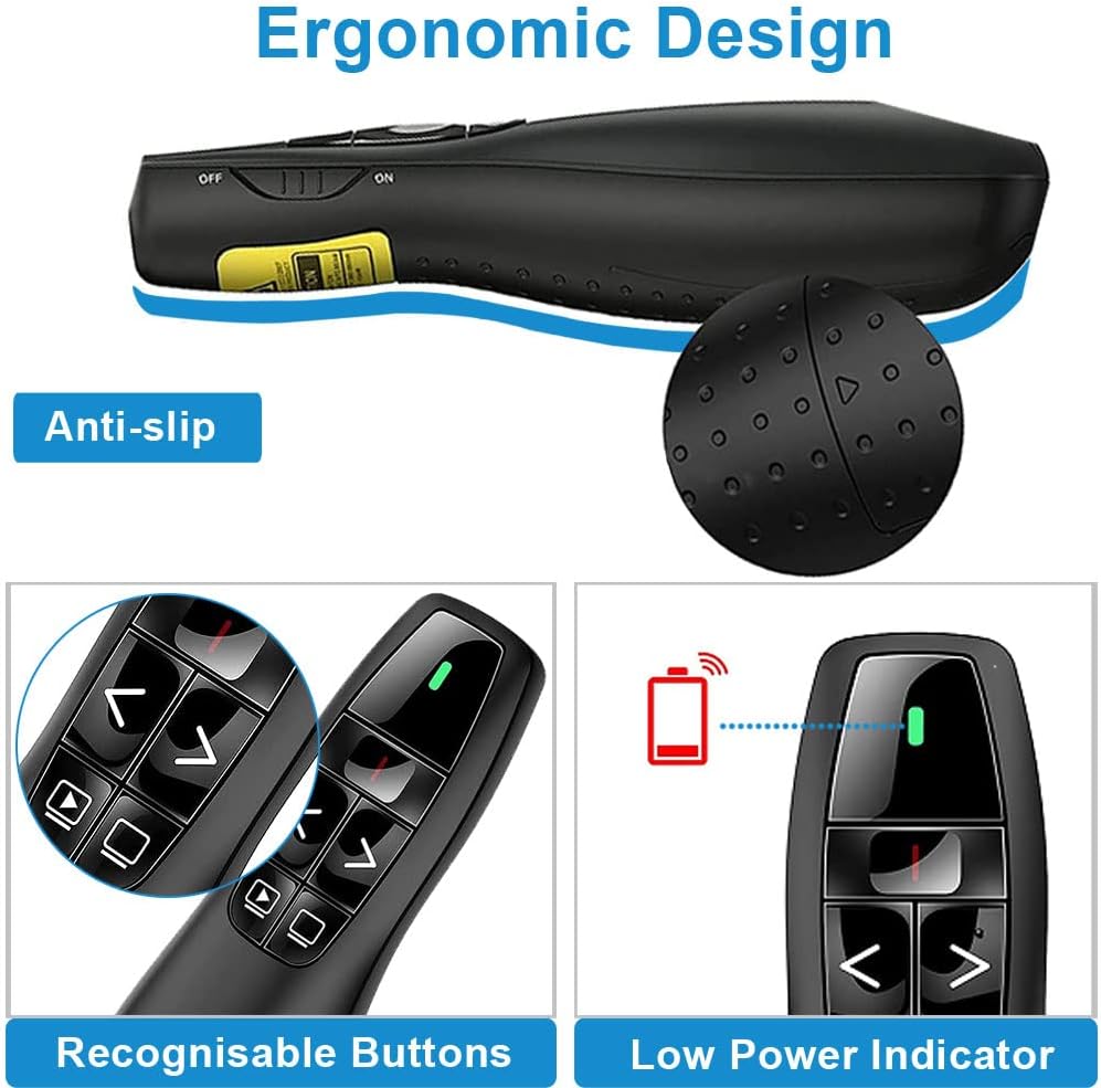VOVIGGOL USB/Type-C 2 in 1 Rechargeable Wireless Presenter Clicker