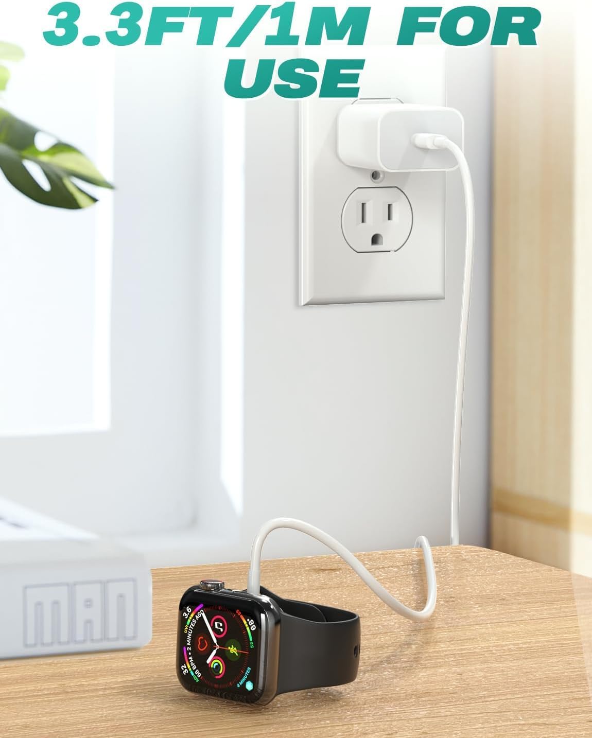 Amasuki 2 Pack USB C Magnetic Charger To iWatch