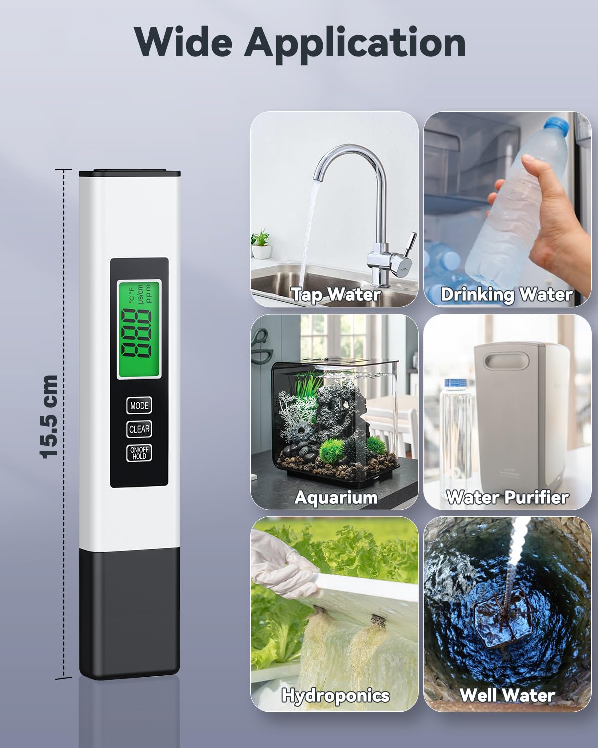 Pawfly 3 in 1 TDS Meter Digital Water Tester