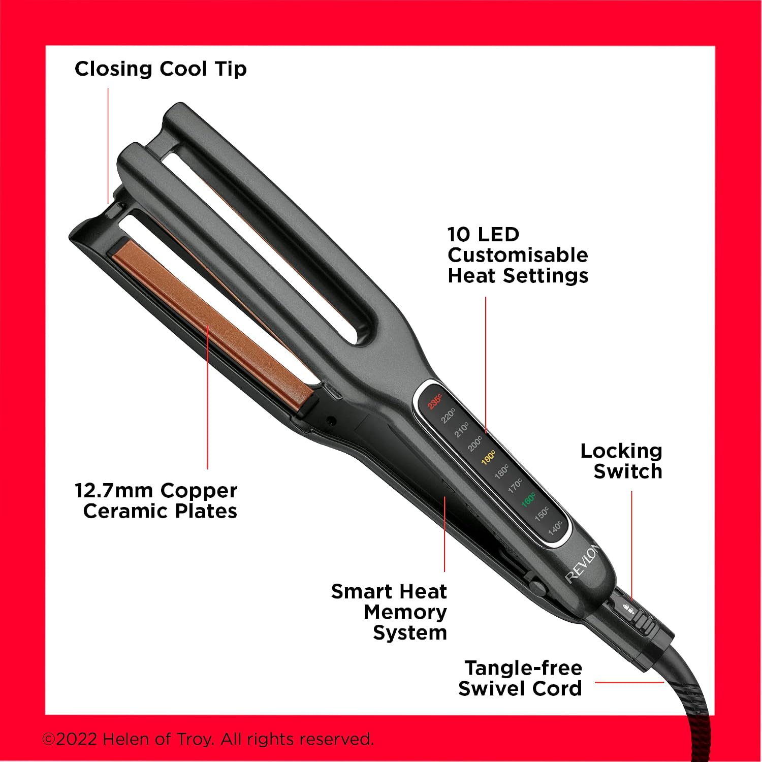Revlon Double Straight Copper Ceramic Dual Plate Straightener | RVST2204UK