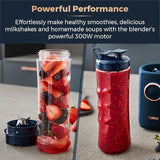 Tower Cavaletto Personal Blender with Tritan Smoothie Bottle, 2 Speeds, 500ml, 300W | T12060MNB