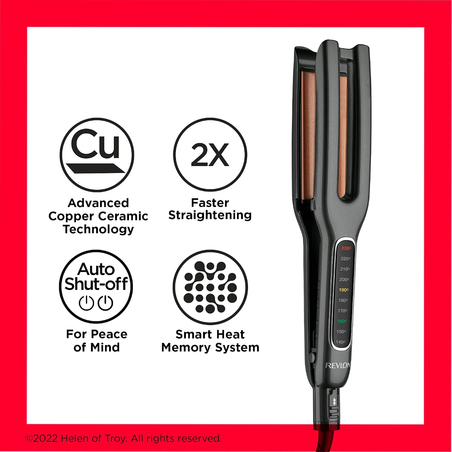 Revlon Double Straight Copper Ceramic Dual Plate Straightener | RVST2204UK