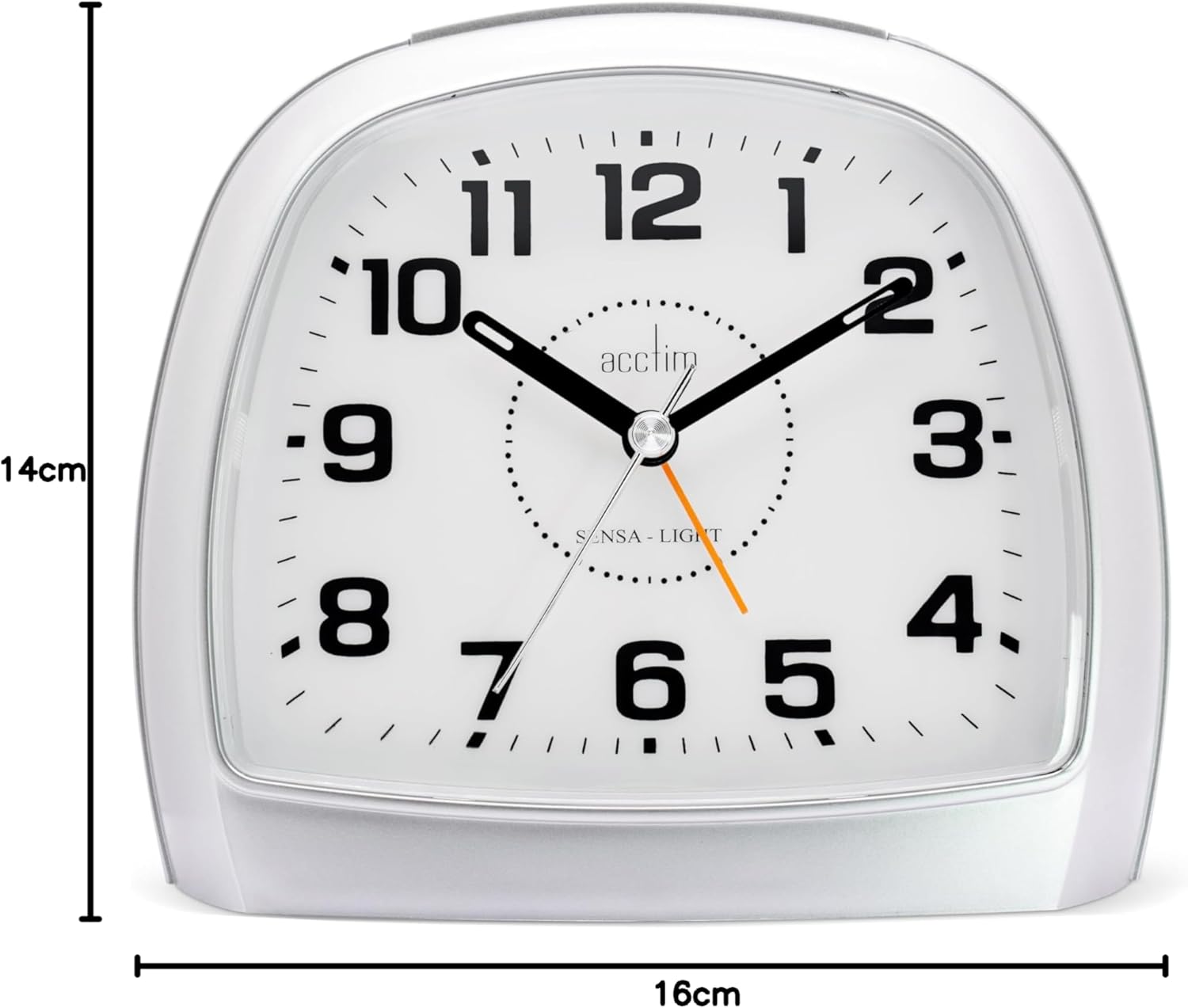 Acctim bentima Sensa-Light 3 14697 Silver Alarm Clock Non Tick Night Display