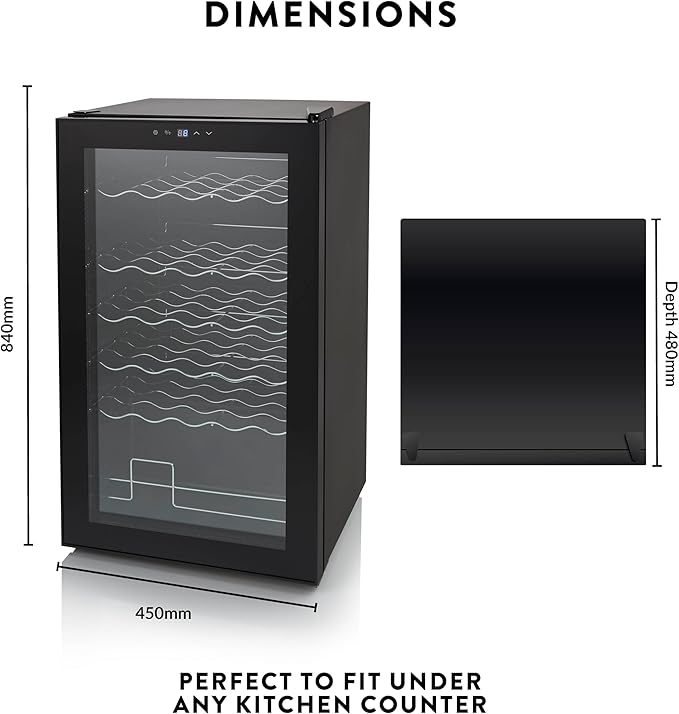 Swan 34 Bottle Glass Fronted Wine Cooler | SR12040BN