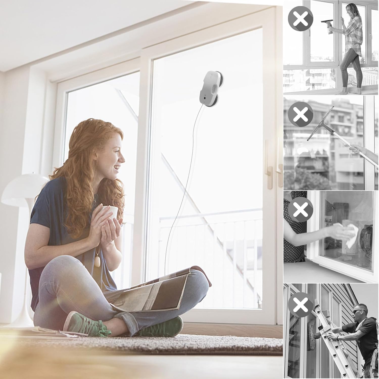 Hutt DDC56 Window Cleaning Robot with Ultrasonic Spraying and Intelligent Navigation