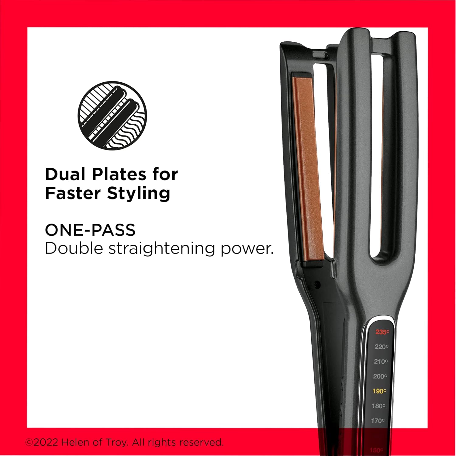 Revlon Double Straight Copper Ceramic Dual Plate Straightener | RVST2204UK