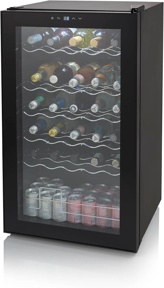 Swan 34 Bottle Glass Fronted Wine Cooler | SR12040BN