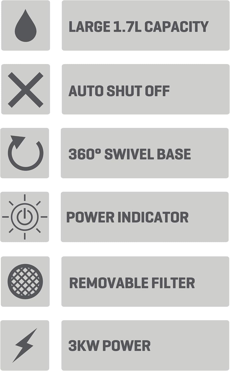 Daewoo Kensington 1.7L 3KW Pyramid Kettle - Black | SDA1577