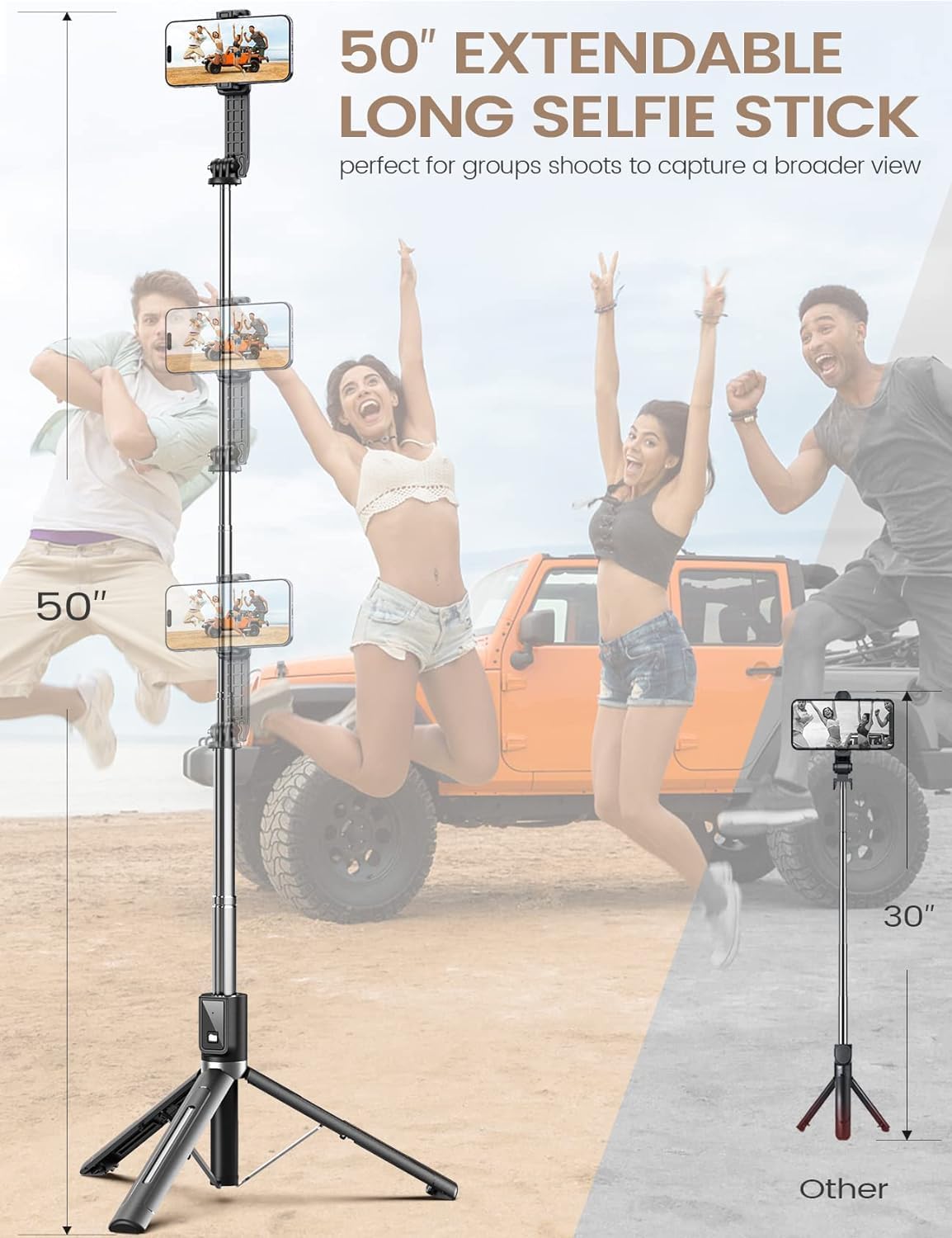 Anxre Selfie stick with reinforced Tripod - 50