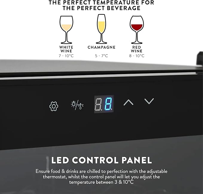 Swan 34 Bottle Glass Fronted Wine Cooler | SR12040BN