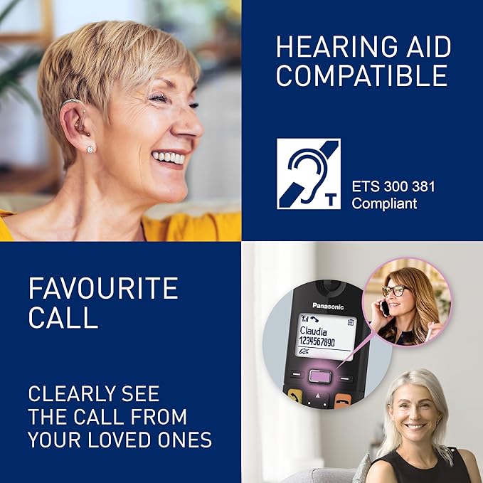 Panasonic Big Button Cordless Phone, Single Handset | KX-TGU130EB