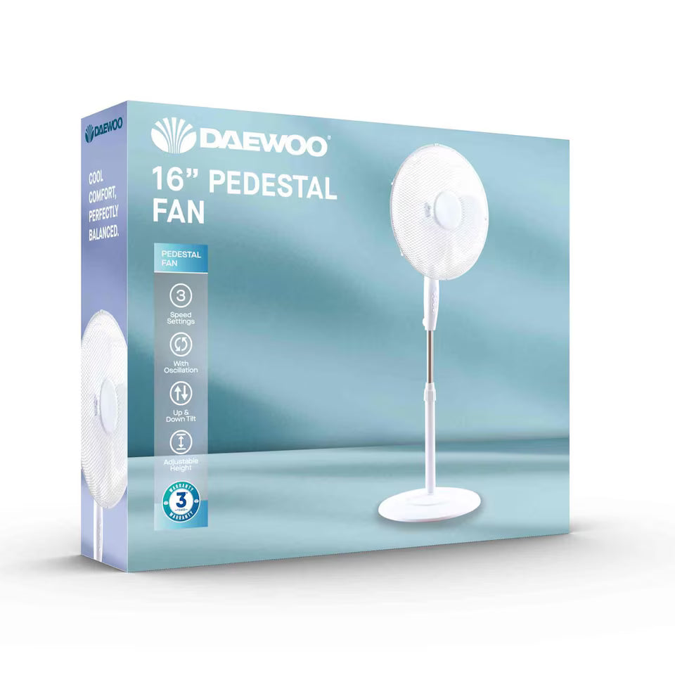 Daewoo 16" Pedestal Fan With Round Base - COL1648