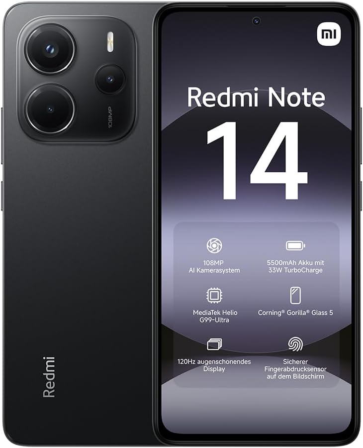 Xiaomi Redmi Note 14 Smartphone, 8+256GB - black