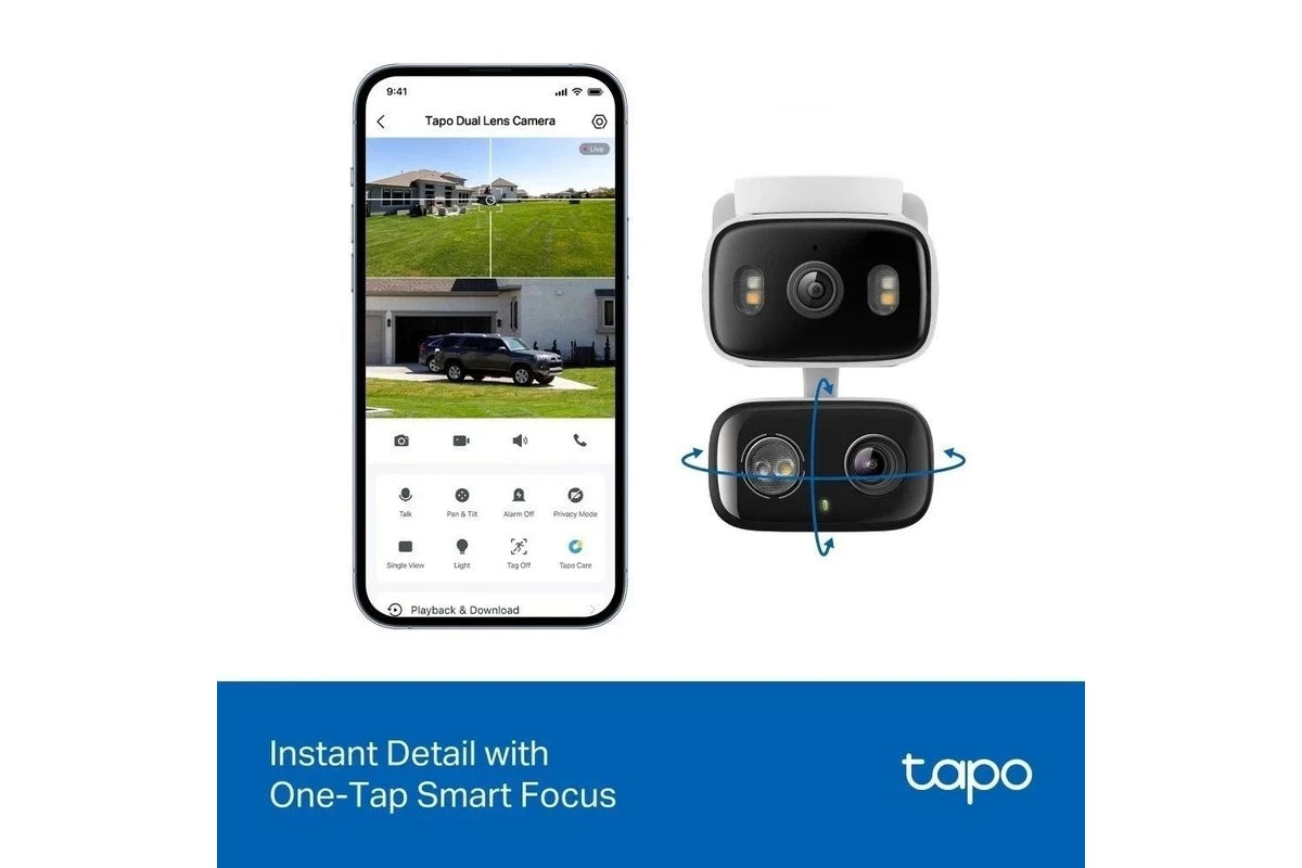 TP-Link Tapo Indoor/Outdoor Dual Lens Pan/Tilt Security Camera - TC34
