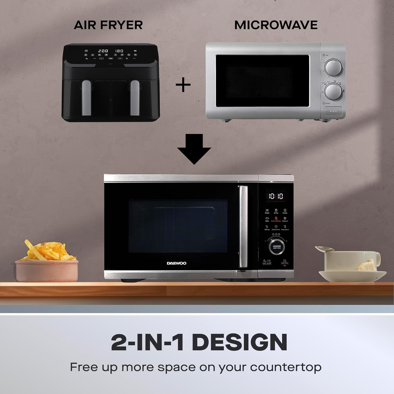 Daewoo Actuate 26L 5-in-1 Air Fryer Microwave Oven
