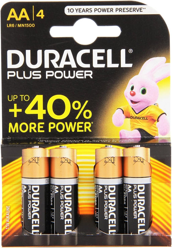 Duracell MN2400 Plus Power Alkaline AAA Size | Pack of 4