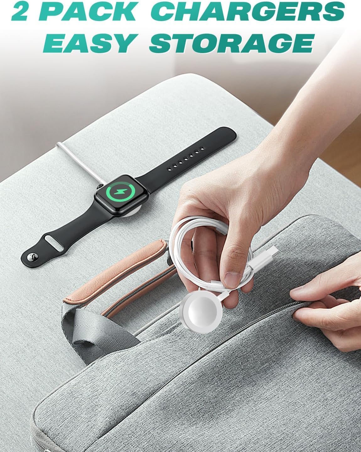 Amasuki 2 Pack USB C Magnetic Charger To iWatch