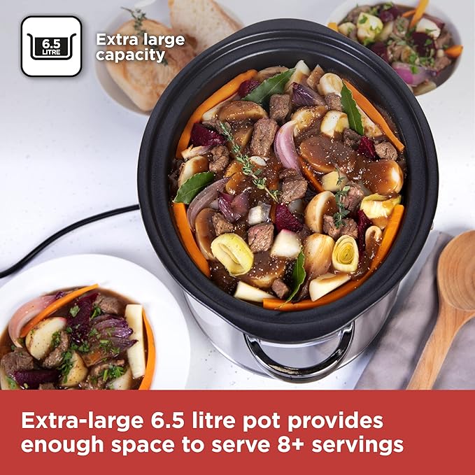 BLACK+DECKER 6.5L Digital Sear & Stew Slow Cooker, Stainless Steel | BXSC16045GB