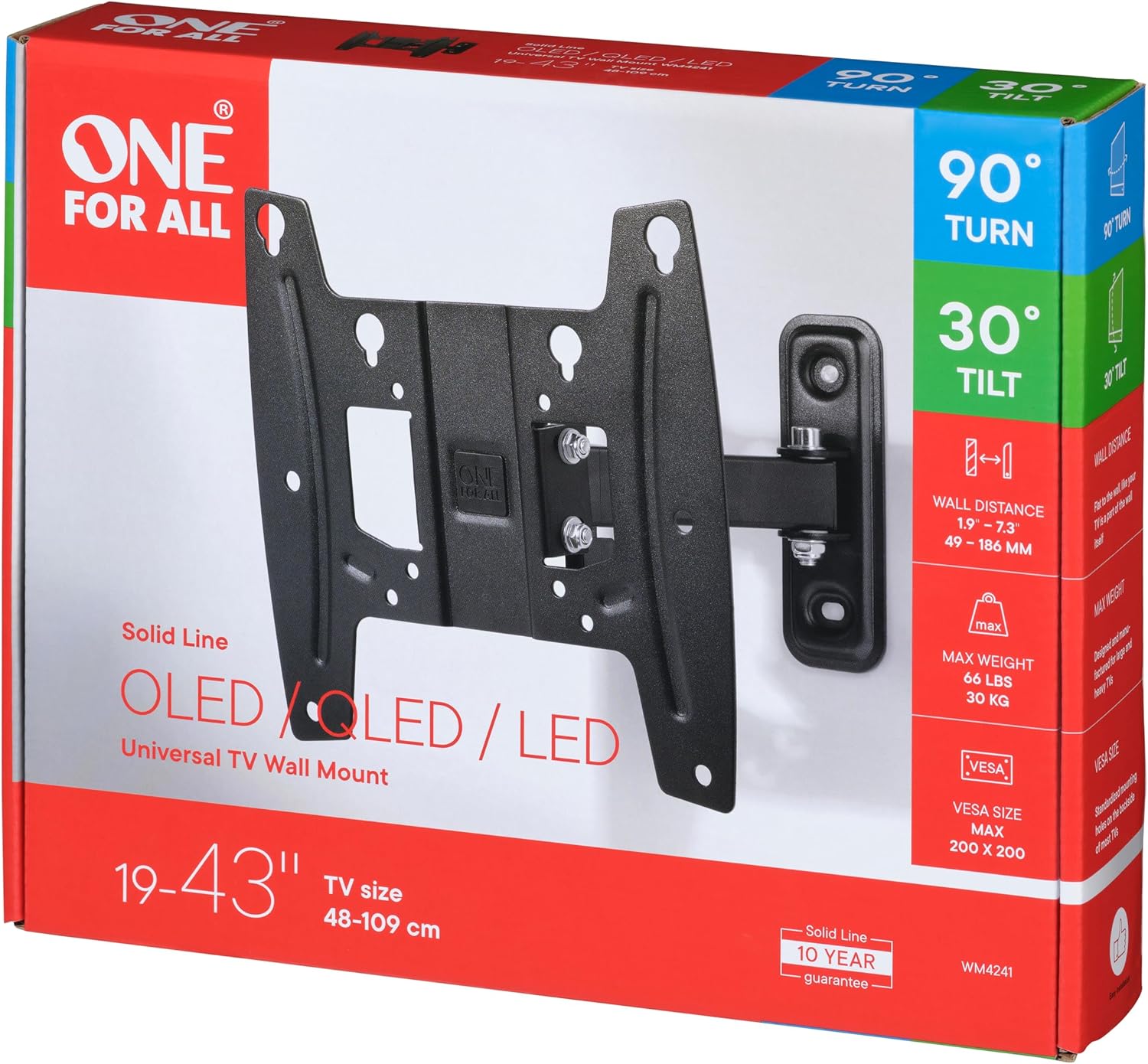 One For All TV Bracket Swivel 90° 19-43" - WM4241