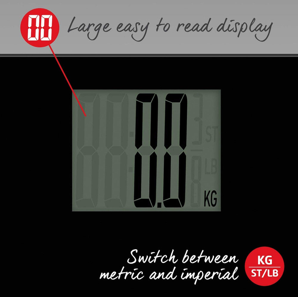 Salter Max Digital Bathroom Scale - Black | 9049-BK3R