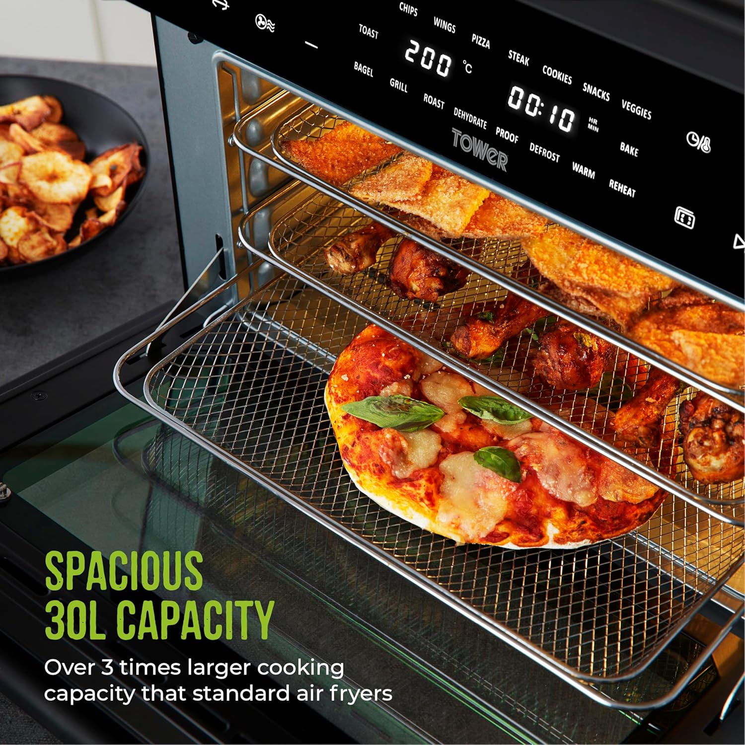 Tower Vortx 30L Air Fryer Oven Black Digital
