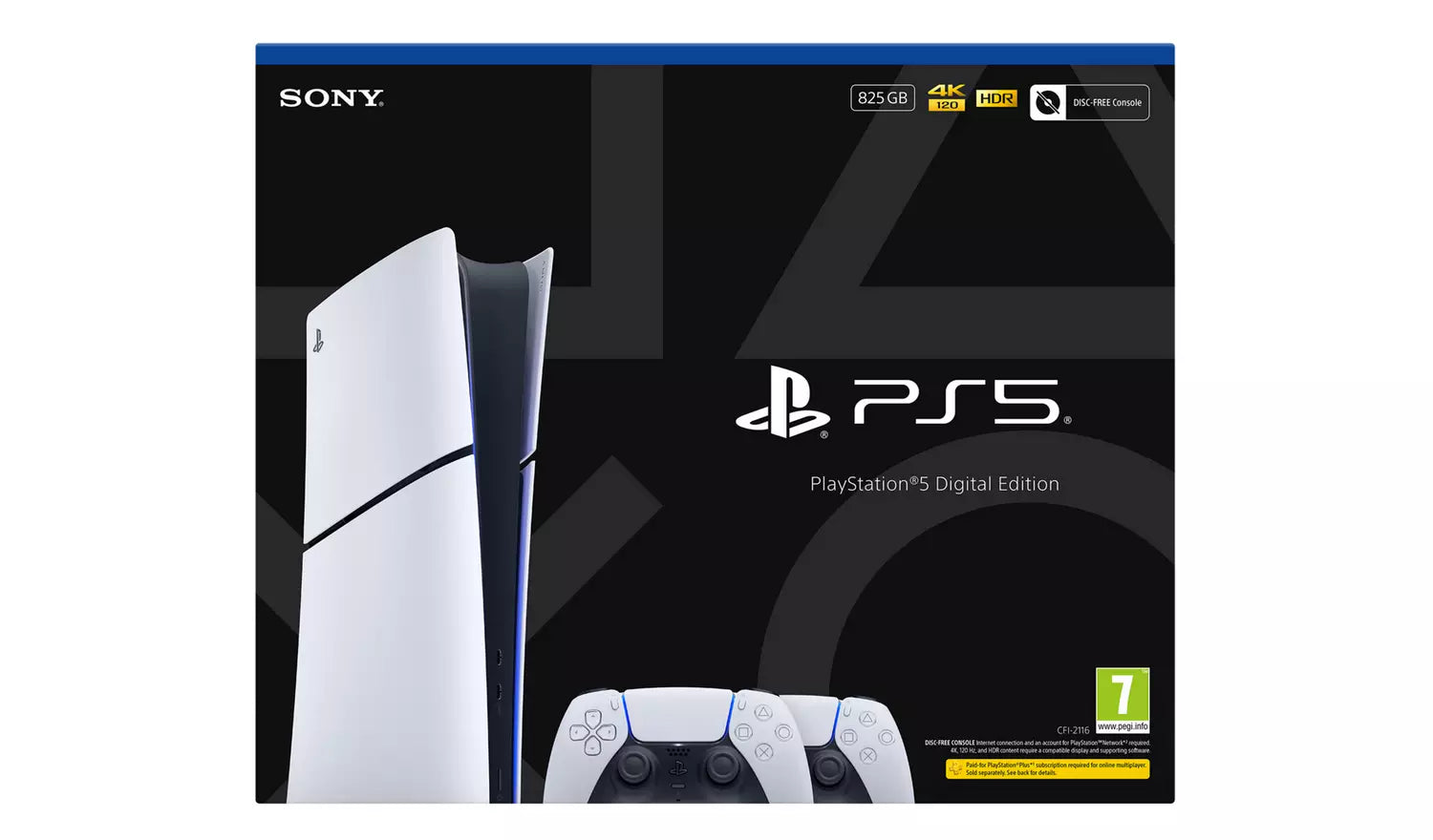 PlayStation 5 Digital Edition 825GB – Two DualSense Wireless Controllers Bundle