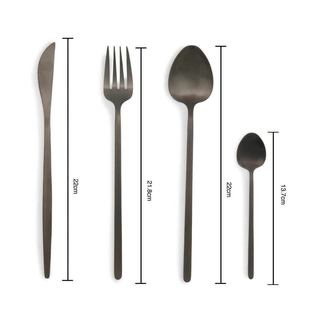 Salter Noir 16-Piece Cutlery Set - Black