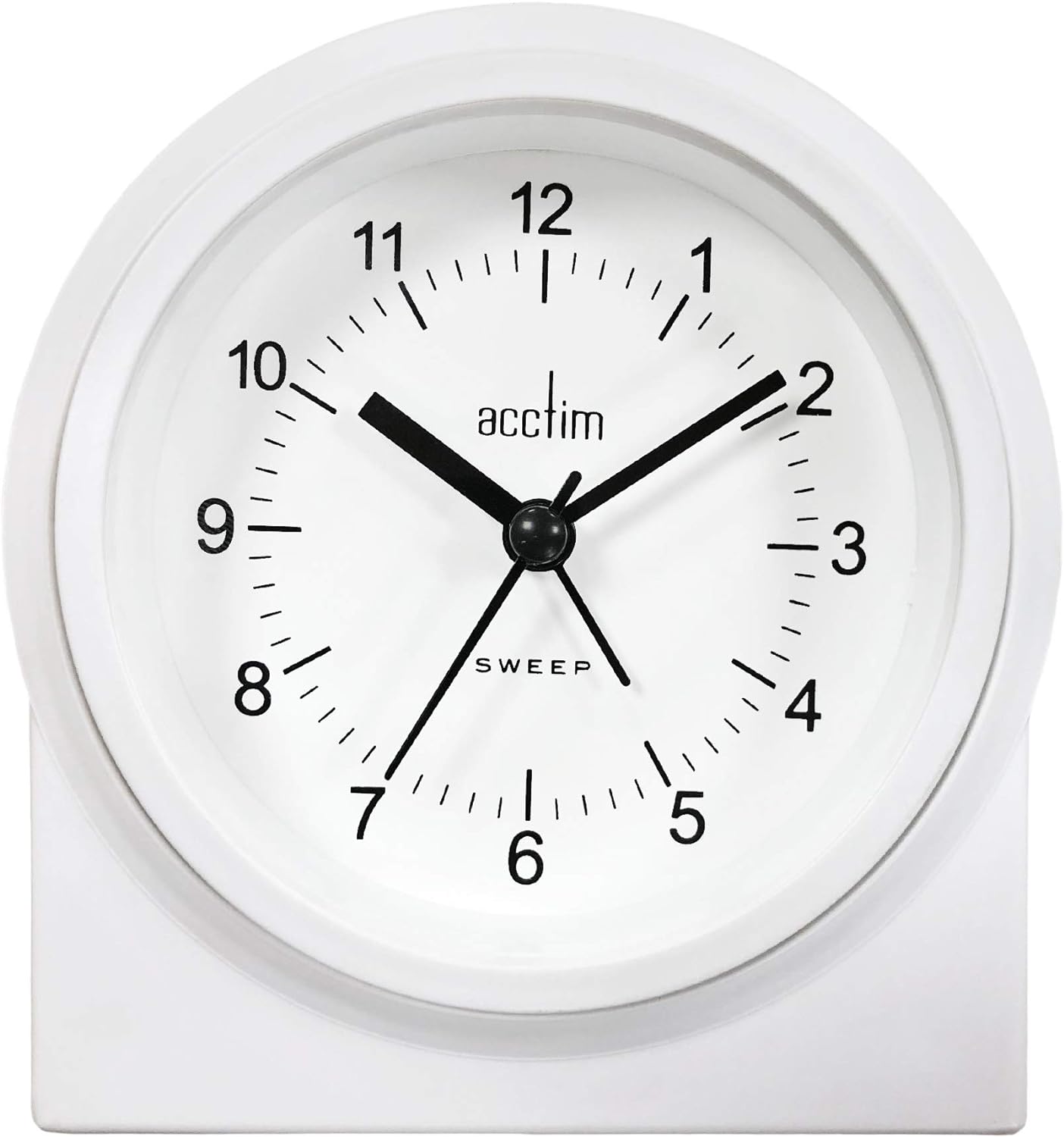 Acctim Archer Non-ticking Sweep Alarm Clock | White