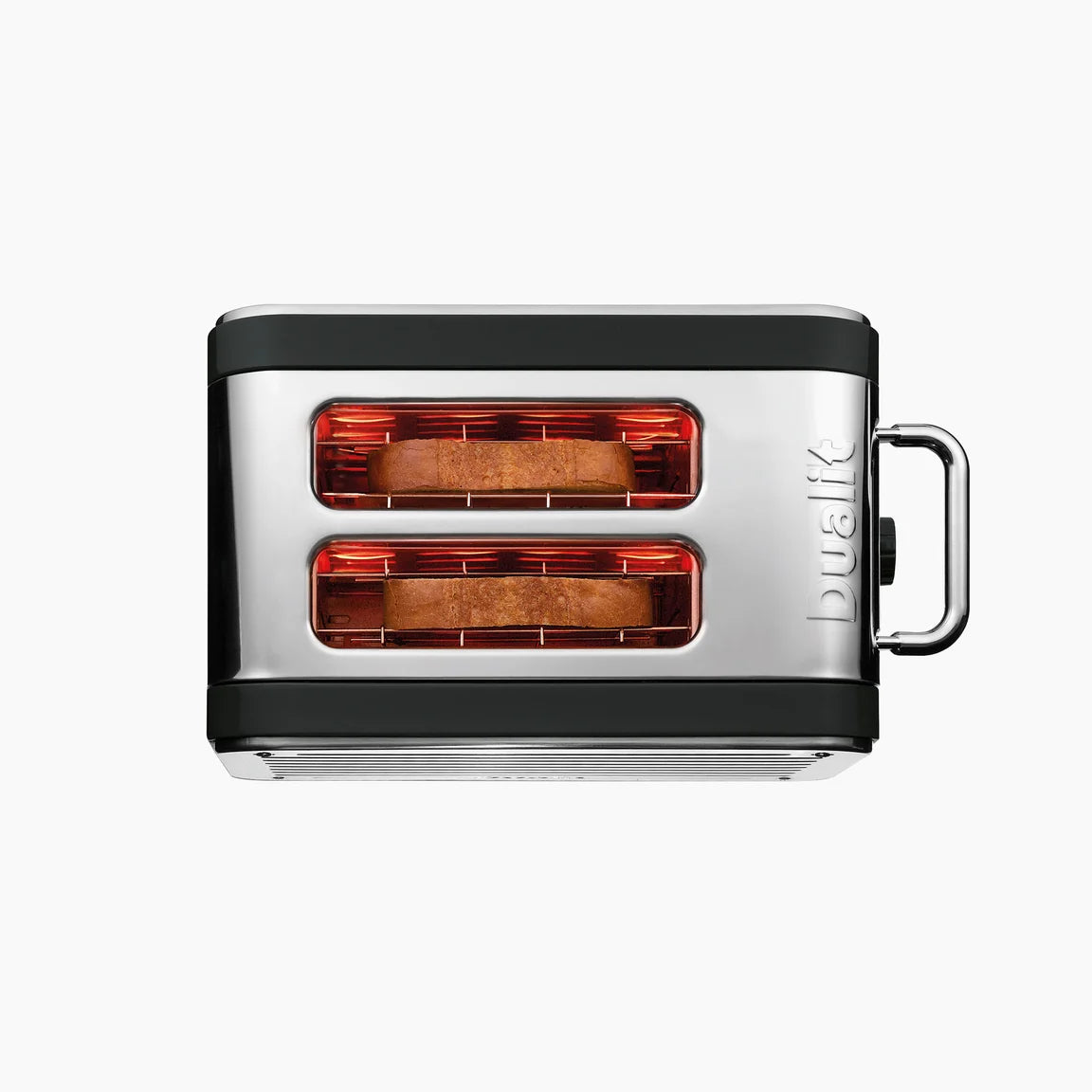 Dualit Architect 2 Slice Toaster Black Body & Stainless Steel Panels - 26525