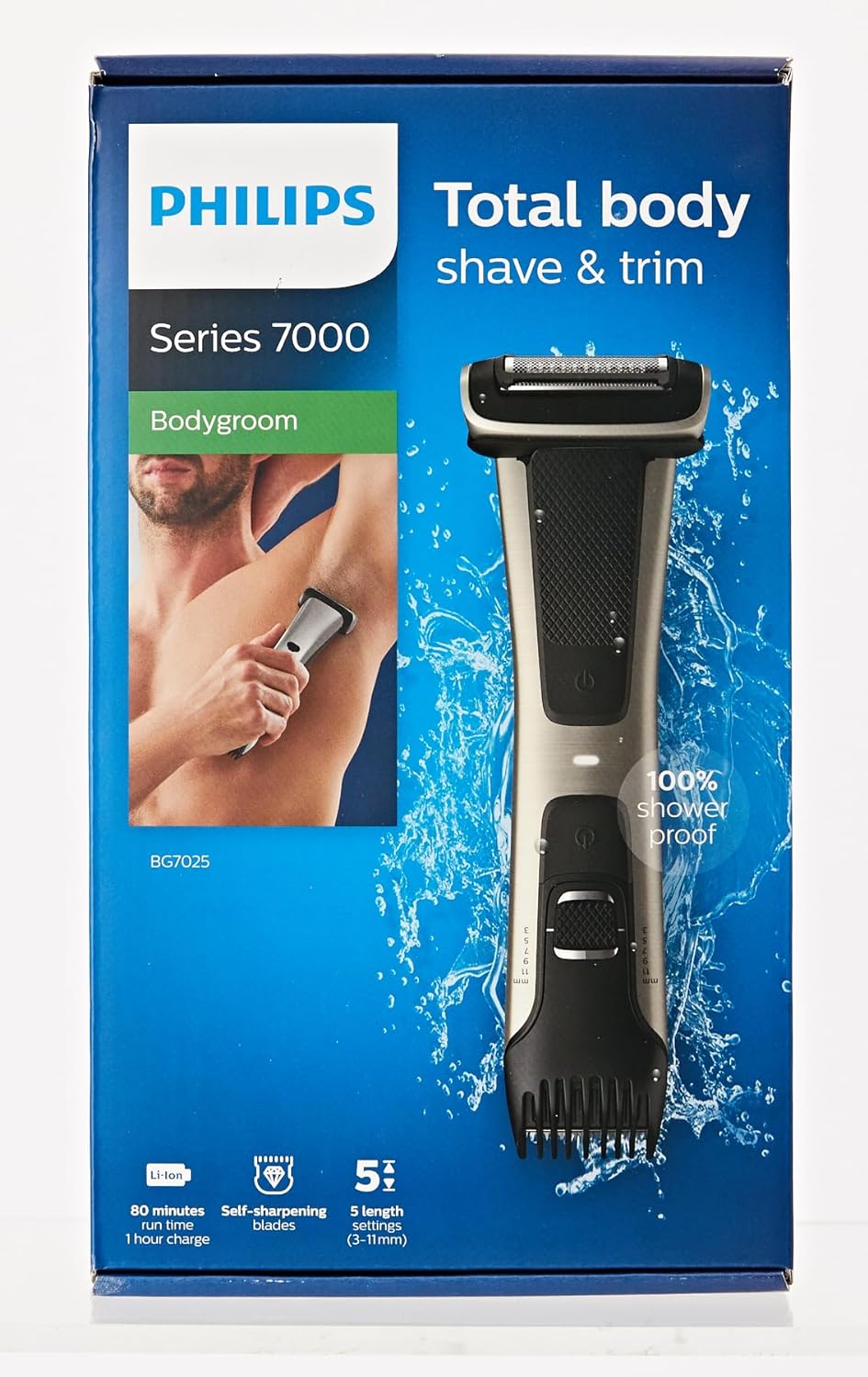 Afeitadora corporal Philips Bodygroom Serie 7000 resistente a la ducha | BG7025/15