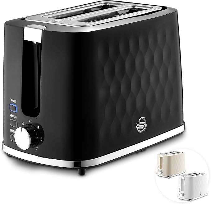 Swan Hexton Black 2 Slice Toaster