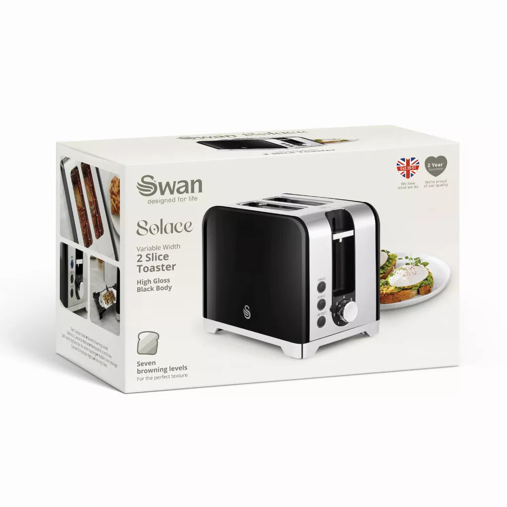 Swan Solace 2 Slice Stainless Steel Toaster