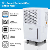 Black+Decker 12L Per Day Smart Dehumidifier & Ionizer - BXEH60016GB