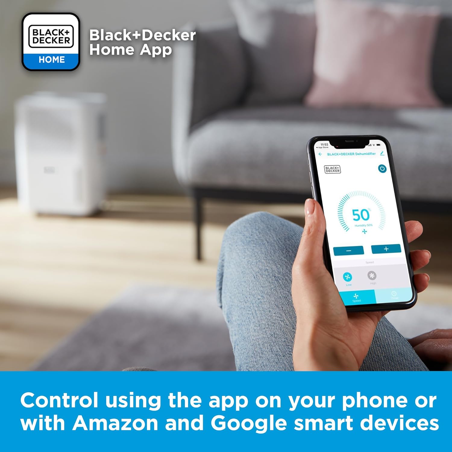 Black+Decker 12L Per Day Smart Dehumidifier & Ionizer - BXEH60016GB