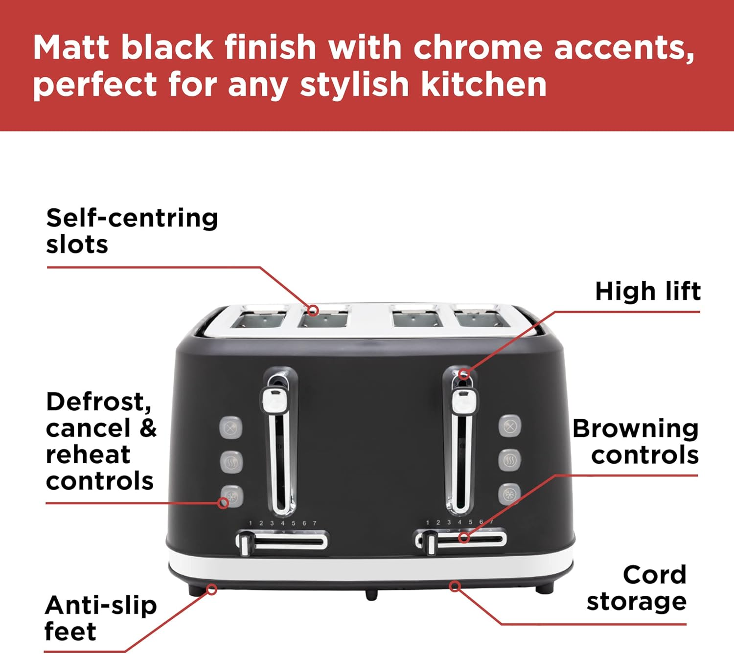 Black & Decker 4 Slice Toaster - BXTO200