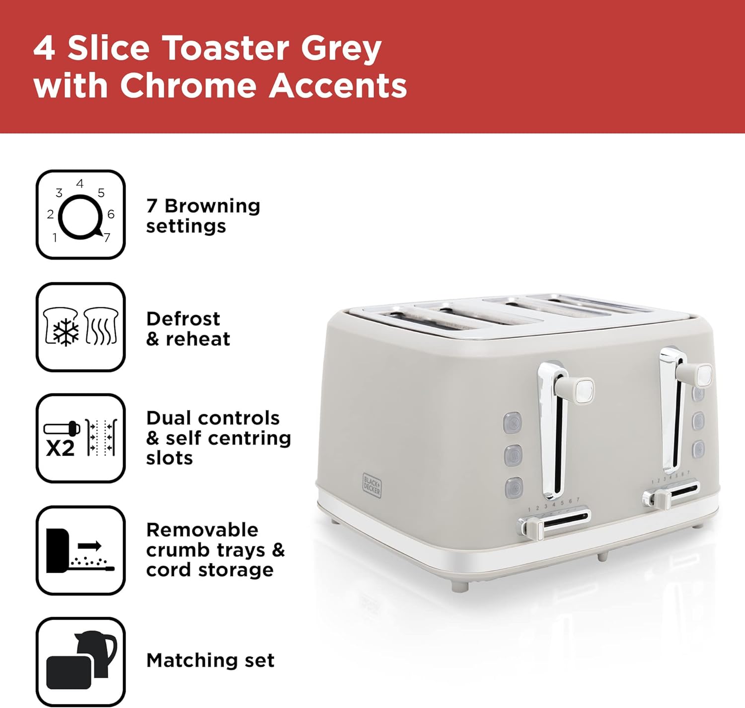 Black & Decker 4 Slice Toaster - BXTO200
