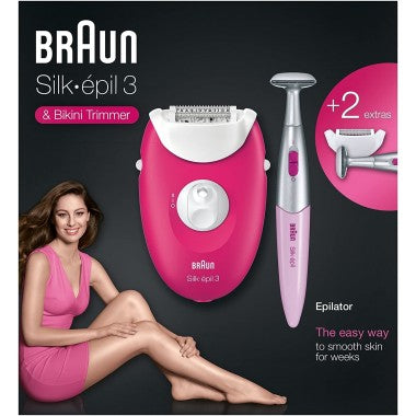 Braun Epilator With Bikini Trimmer | Raspberry Pink- SE3420