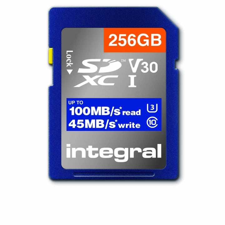 Integral 256GB High Speed SD CARD 100MB/S SDHC/XC V30 UHS-I U3