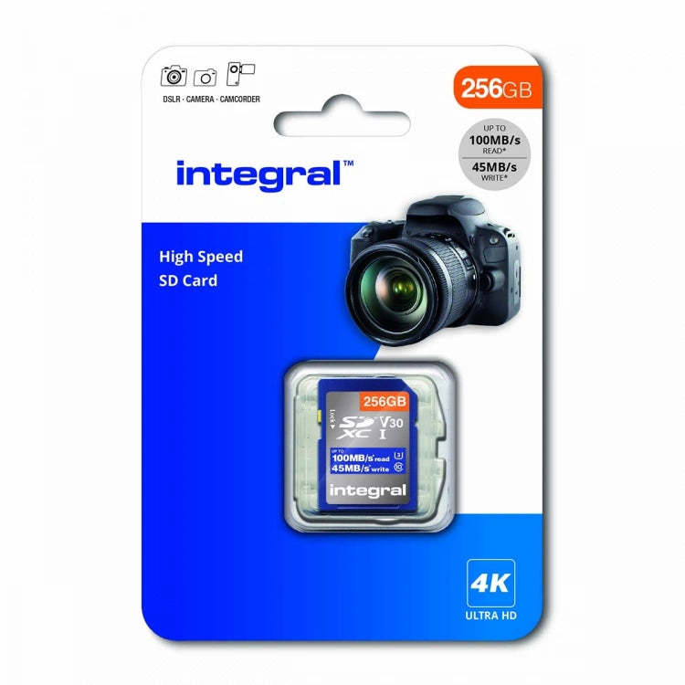 Integral 256GB High Speed SD CARD 100MB/S SDHC/XC V30 UHS-I U3
