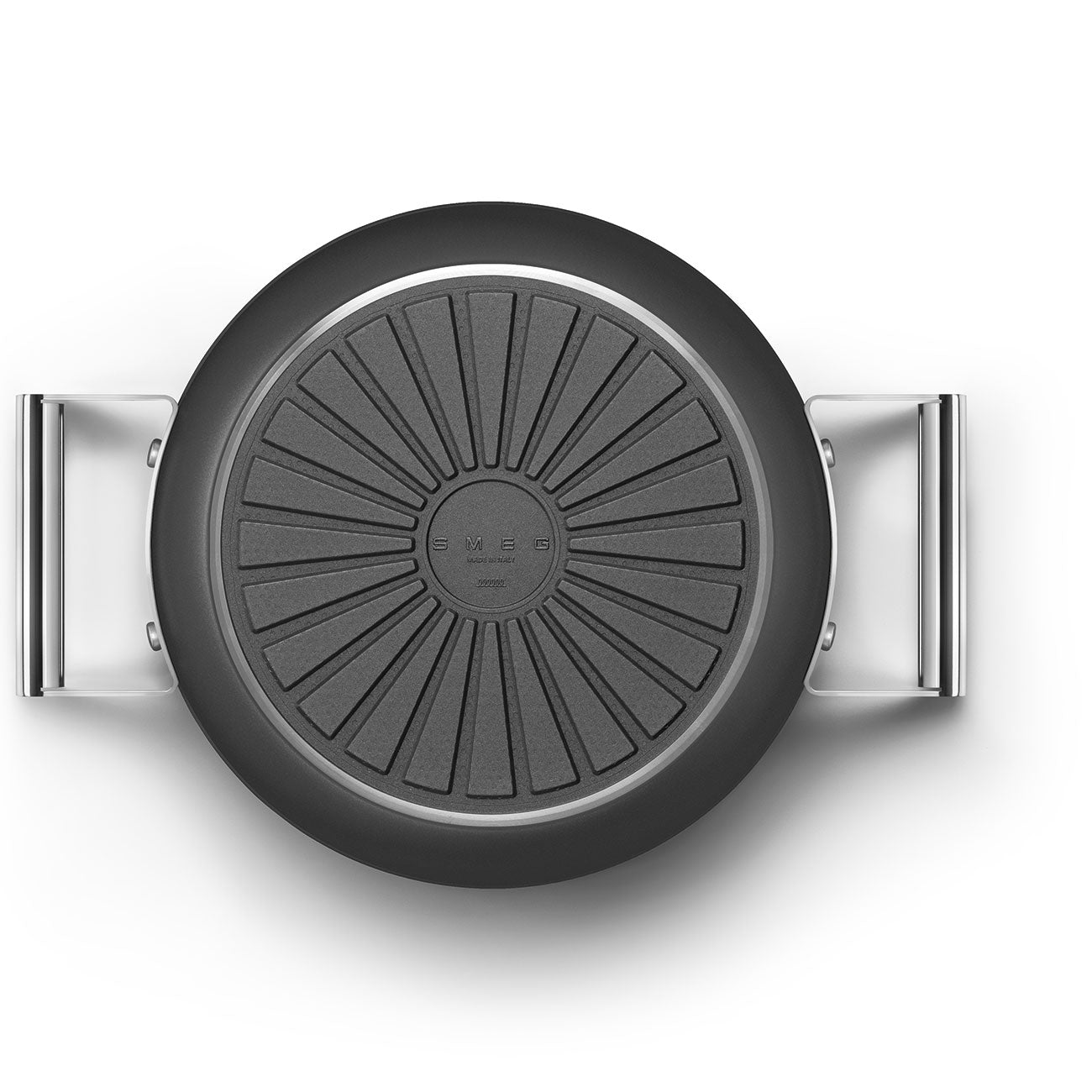Cacerola antiadherente Smeg de 24 cm con tapa y 2 asas