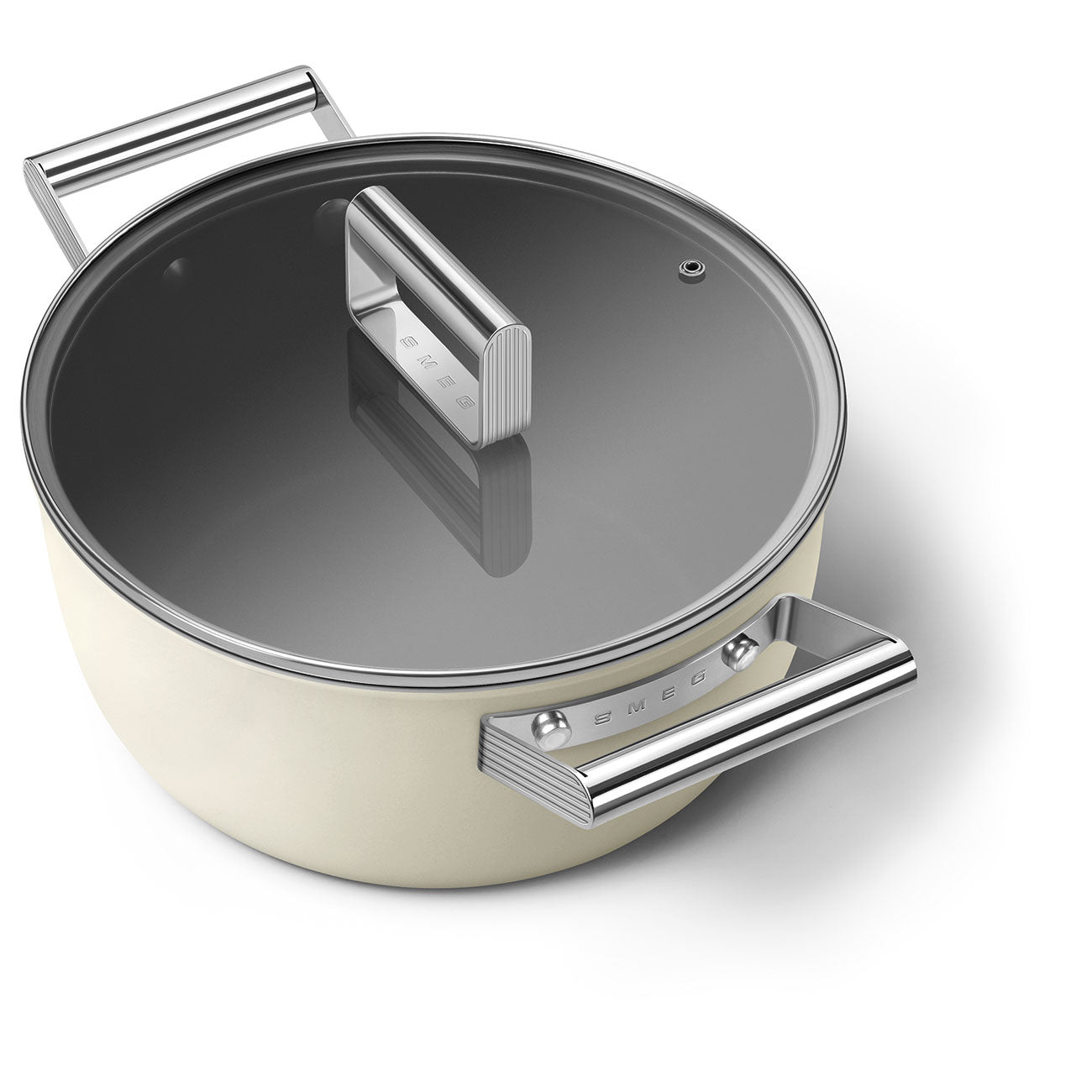 Smeg Non-stick Casserole Dish 24cm With Lid and 2 Handles