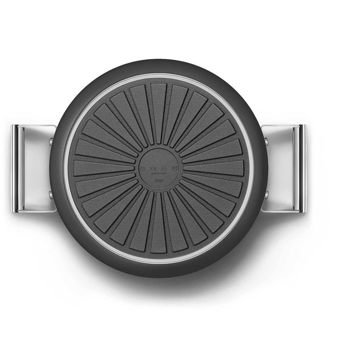 Cacerola antiadherente Smeg de 26 cm con tapa y 2 asas