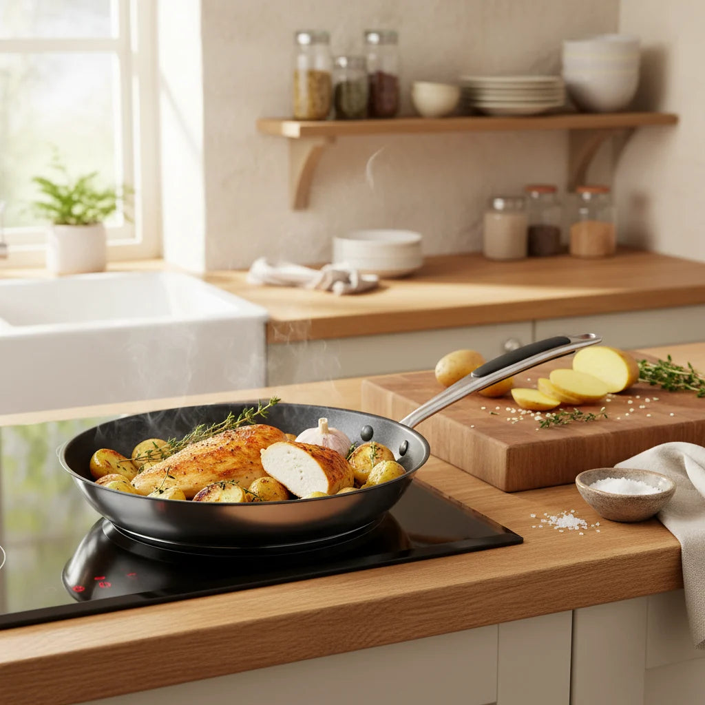 Prochef 28cm Stainless Steel Non-Stick Frying Pan