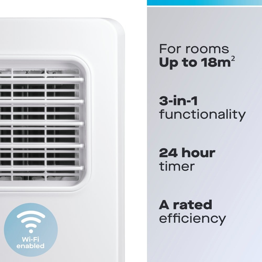 Daewoo 3-in-1 Smart Wi-Fi Portable Air Conditioner with Fan & Dehumidifier