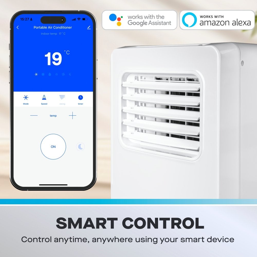 Daewoo 3-in-1 Smart Wi-Fi Portable Air Conditioner with Fan & Dehumidifier