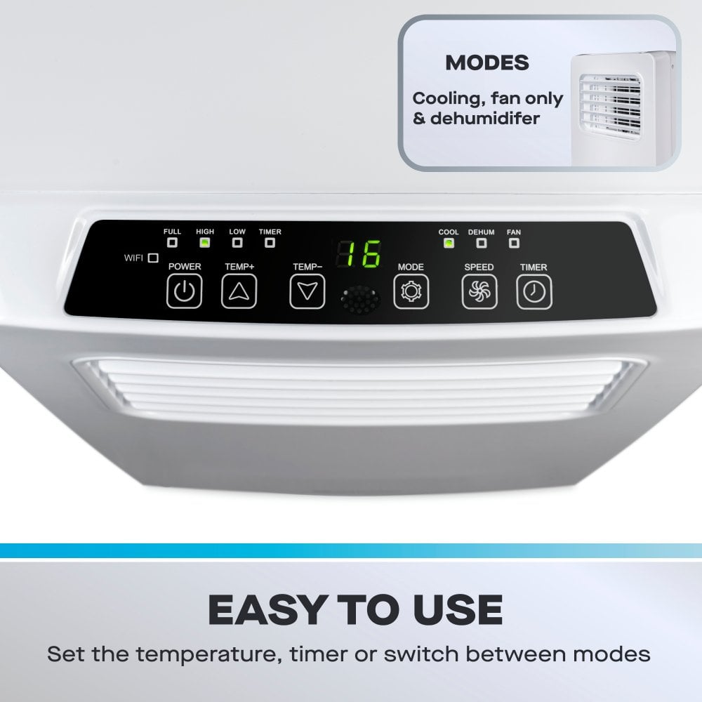 Daewoo 3-in-1 Smart Wi-Fi Portable Air Conditioner with Fan & Dehumidifier