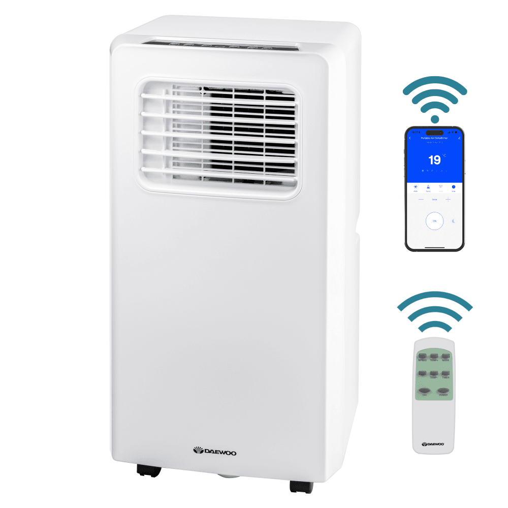Daewoo 3-in-1 Smart Wi-Fi Portable Air Conditioner with Fan & Dehumidifier