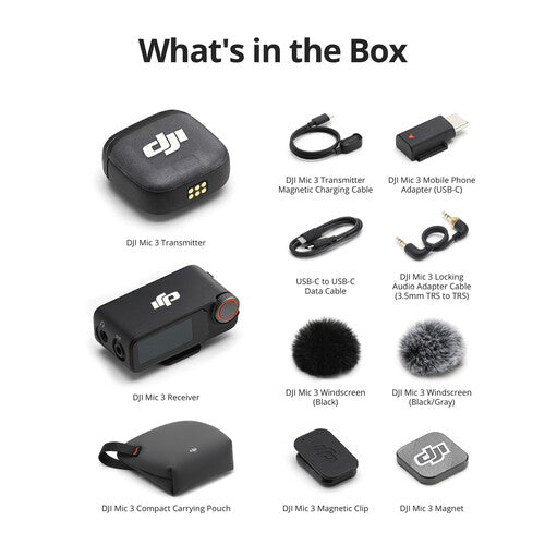 DJI Mic 3 Compact Wireless Microphone System/Recorder for Camera & Smartphone